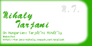 mihaly tarjani business card